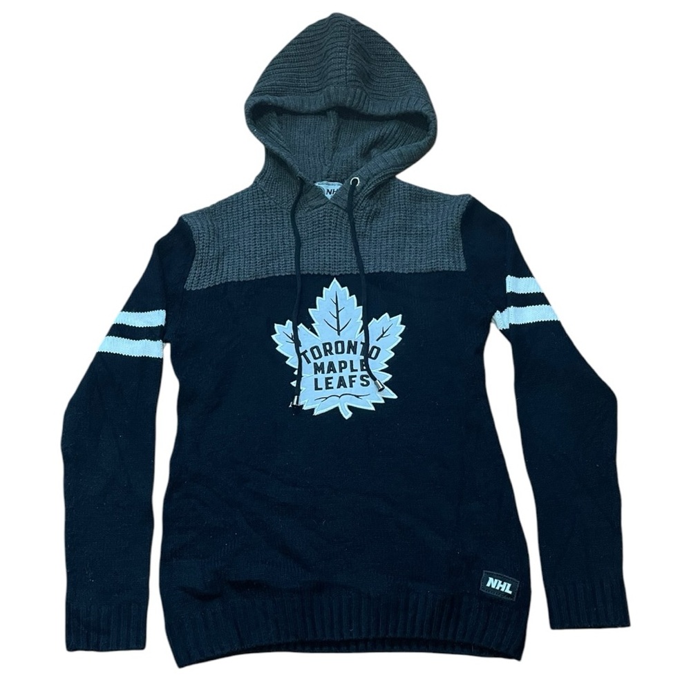 Black Maple Leafs Knitted Hoodie (S)